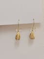 thumb Brass Imitation Pearl Water Drop Minimalist Hook Earring 2