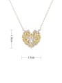 thumb Brass Cubic Zirconia Heart Statement Necklace 2