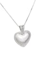 thumb Brass Rhinestone minimalist Heart Pendant Necklace 2