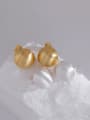 thumb Brass Smooth Round Ball Minimalist Clip Earring 3