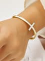 thumb Titanium Steel Shell Cross Minimalist Band Bangle 1