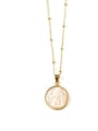thumb Brass Shell Oval Vintage Pendant Necklace 3