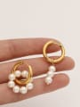 thumb Brass Imitation Pearl Asymmetry Geometric Vintage Drop Trend Korean Fashion Earring 2