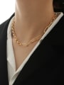 thumb Brass Hollow Geometric Chain Hip Hop Necklace 1