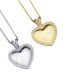 thumb Brass Rhinestone minimalist Heart Pendant Necklace 0