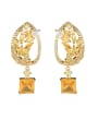 thumb Brass Cubic Zirconia Geometric Luxury Cluster Earring 3