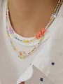 thumb Brass Glass beads Multi Color Geometric Trend Necklace 1