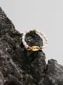 thumb Brass Freshwater Pearl Irregular Minimalist Midi Ring 0