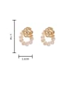 thumb Brass Imitation Pearl Geometric Minimalist Stud Earring 1