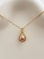 thumb Brass Freshwater Pearl Geometric Dainty Necklace 2