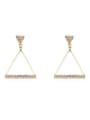 thumb Copper Rhinestone Triangle Minimalist Drop Trend Korean Fashion Earring 0