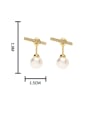 thumb Brass Artificial Pearl Geometric Minimalist Stud Earring 2