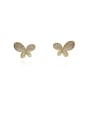 thumb Copper Cubic Zirconia Butterfly Cute Stud Trend Korean Fashion Earring 0