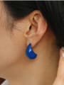 thumb Brass Enamel Water Drop Minimalist Stud Earring 3