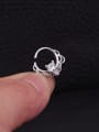 thumb Brass with Cubic Zirconia White Minimalist Hoop Earring 0