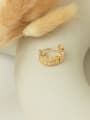 thumb Brass Cubic Zirconia Geometric Vintage Single Earring--only one 2