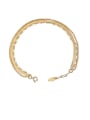 thumb Brass Irregular Hip Hop Double Layer Chain Anklet 0