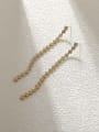 thumb Brass Cubic Zirconia Tassel Vintage Threader Earring 2