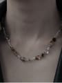 thumb Brass Bead Geometric Chain Vintage Necklace 2