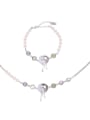 thumb Brass Freshwater Pearl Geometric Trend Necklace 0