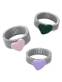 thumb Stainless steel Enamel Heart Cute Band Ring 0