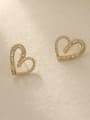 thumb Brass Cubic Zirconia Heart Cute Stud Trend Korean Fashion Earring 2