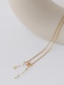 thumb Brass Cubic Zirconia Tassel Vintage Lariat Necklace 2