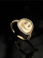 thumb Brass Cubic Zirconia Smiley Vintage Band Ring 1