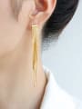 thumb Brass Tassel Trend Threader Earring 1
