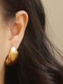 thumb Brass smooth Geometric Minimalist Stud Earring 1