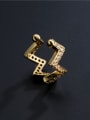 thumb Brass Cubic Zirconia Geometric Vintage Clip Earring (Single Only One) 0