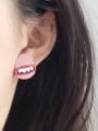 thumb Alloy Enamel Mouth Cute Stud Earring 1