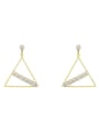 thumb Copper Cubic Zirconia Triangle Minimalist Stud Trend Korean Fashion Earring 3