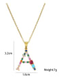 thumb Brass Cubic Zirconia Trend Letter Pendant  Necklace 2