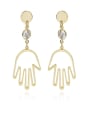 thumb Copper Hollow Exaggerated palm abstract long Trend Korean Fashion Earrings 2