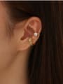 thumb Brass Cubic Zirconia Geometric Minimalist Single Earring(Single -Only One) 1