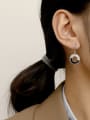 thumb Brass Cubic Zirconia Geometric Minimalist Hook Trend Korean Fashion Earring 2