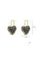 thumb Brass Cubic Zirconia Heart Trend Stud Earring 2