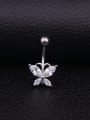thumb Stainless steel Cubic Zirconia Butterfly Hip Hop Belly Rings & Belly Bars 1