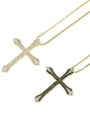 thumb Brass Cubic Zirconia Cross Pendant Necklace 1