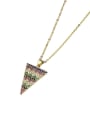 thumb Brass Cubic Zirconia Multi Color Triangle Dainty Necklace 1