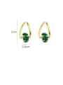 thumb Brass Cubic Zirconia Green Geometric Vintage Stud Earring 2