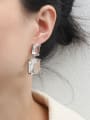 thumb Brass Crystal Geometric Luxury Drop Earring 4