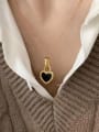 thumb Brass Acrylic Heart Minimalist Necklace 1