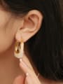 thumb Brass Resin Geometric Minimalist Huggie Earring 1