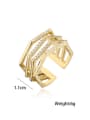 thumb Brass Cubic Zirconia Geometric Luxury Stackable Ring 3