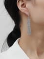 thumb Brass Rhinestone Geometric Dainty Threader Trend Korean Fashion Earring 1
