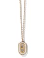 thumb Brass Shell Geometric Vintage Long Strand Necklace 4