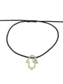 thumb Brass Cubic Zirconia Leather Hand Of Gold Minimalist Necklace 3