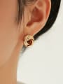 thumb Brass Hollow Geometric Vintage Stud Earring 2